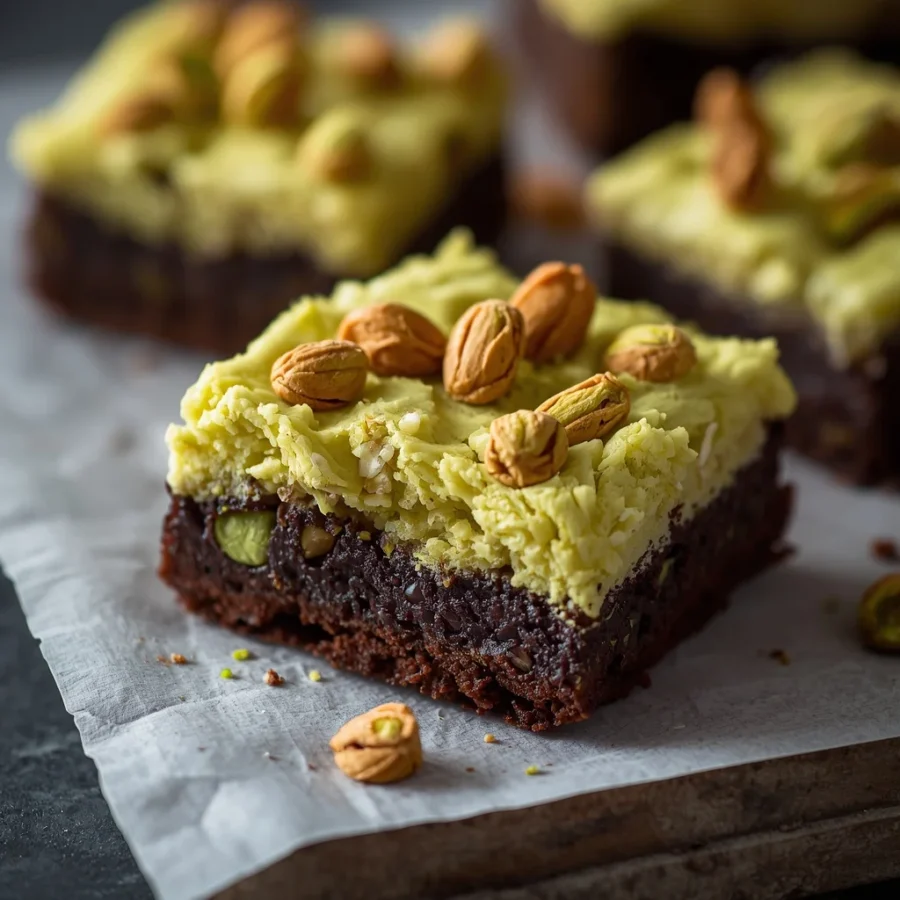 Pistachio Kunafa Brownies