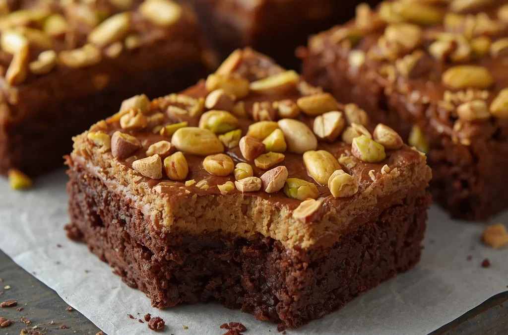 Pistachio Kunafa Brownies