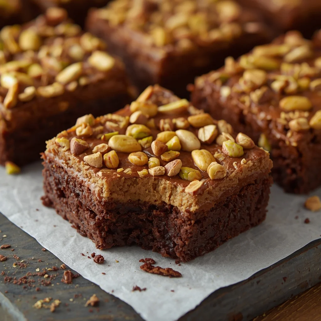 Pistachio Kunafa Brownies