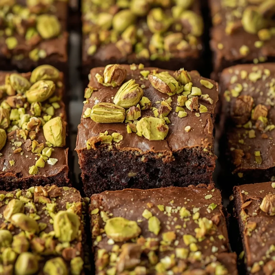 Pistachio Kunafa Brownies