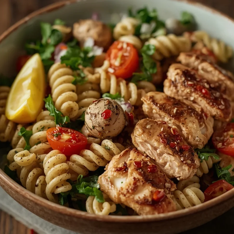 Protein Pasta Salad with Chicken
