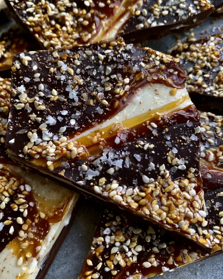 Salted Honey Halva Chocolate Bark