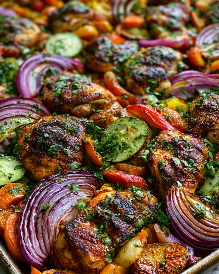 Sheet Pan Chicken Shawarma Dinner