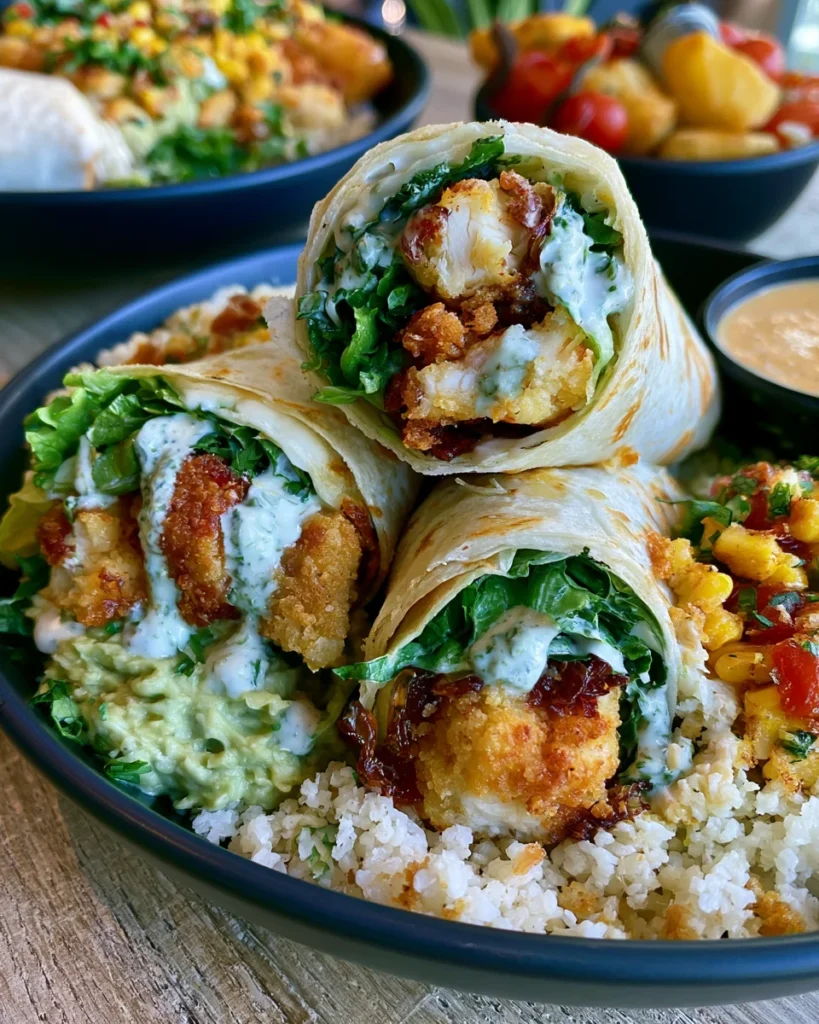 Smash Chicken Caesar Wrap Crunch Bowls