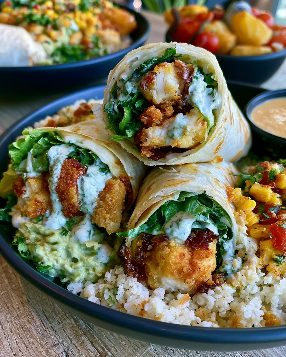 Smash Chicken Caesar Wrap Crunch Bowls