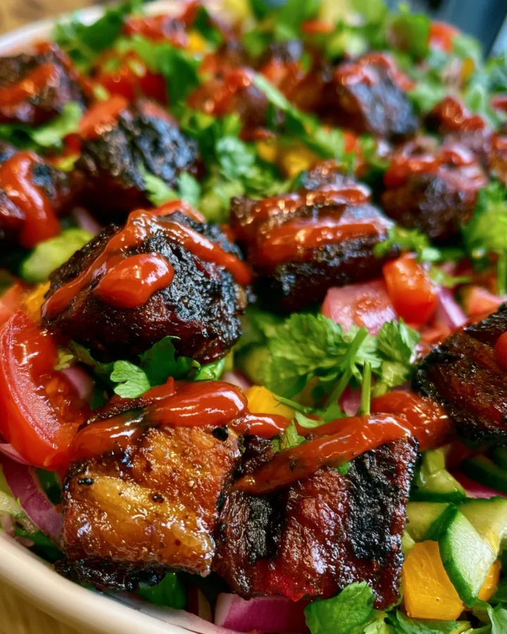Smoky Halal Brisket Burnt Ends Salad