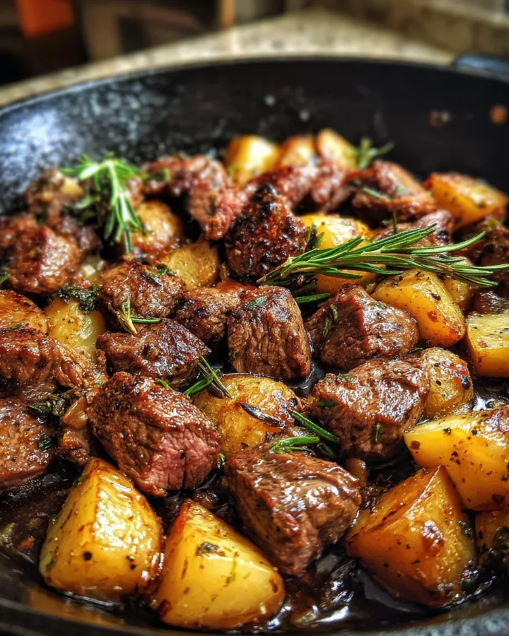 Steak Bites and Potatoes Skillet