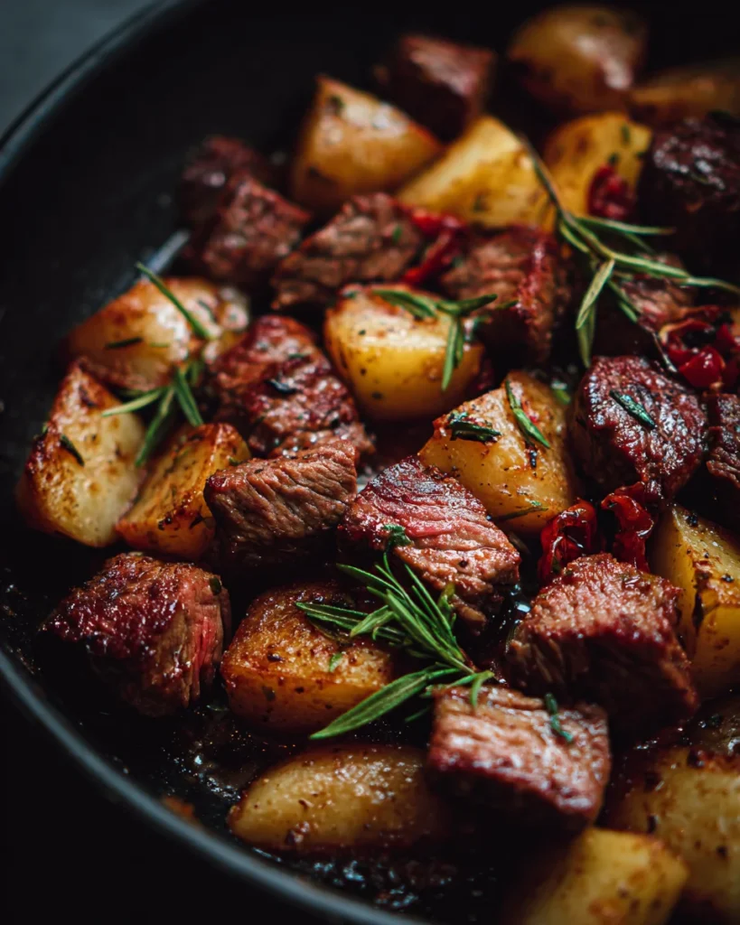 Steak Bites and Potatoes Skillet