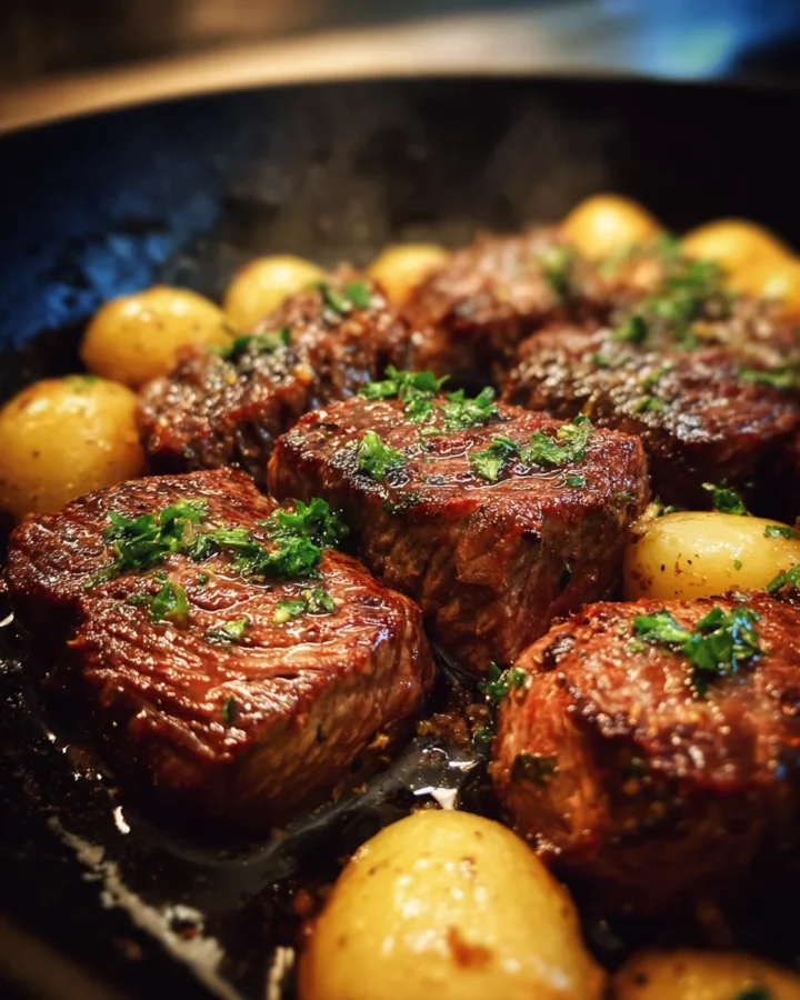 Steak Bites and Potatoes Skillet