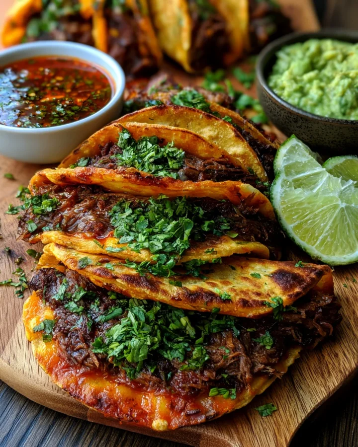 Street-Style Birria Beef Quesitacos (Halal Beef)