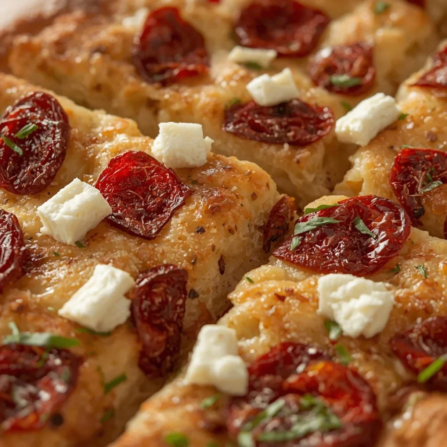 Sun-Dried Tomato & Feta Focaccia Art