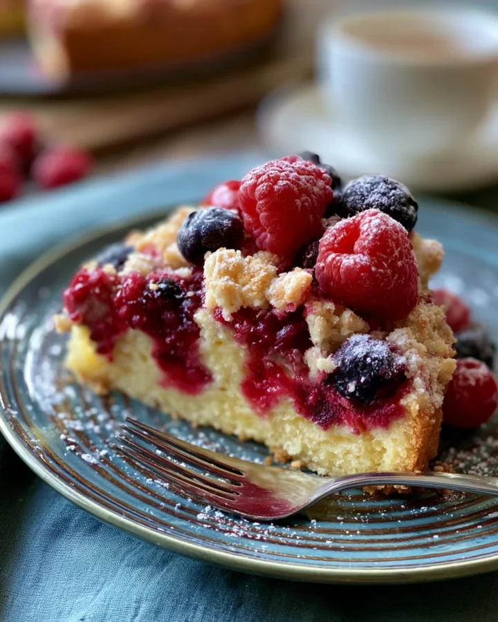 Triple Berry Crumble Breakfast Cake