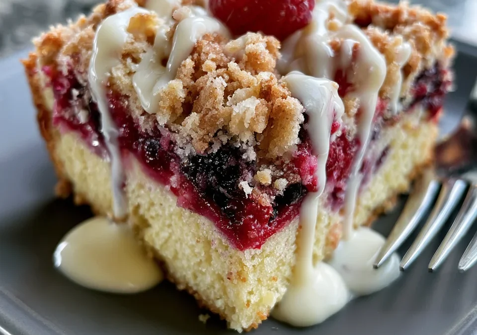 Triple Berry Crumble Breakfast Cake