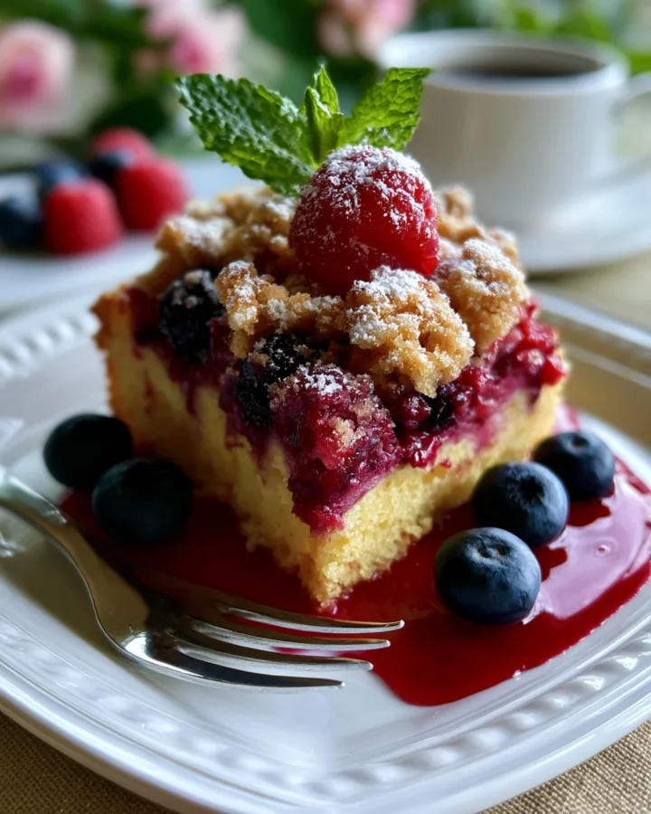 Triple Berry Crumble Breakfast Cake