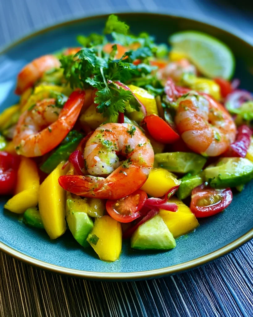 Tropical Halal Shrimp Mango Avocado Salad