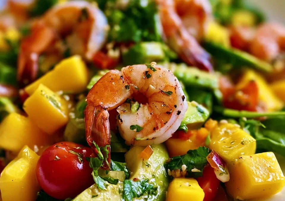 Tropical Halal Shrimp Mango Avocado Salad