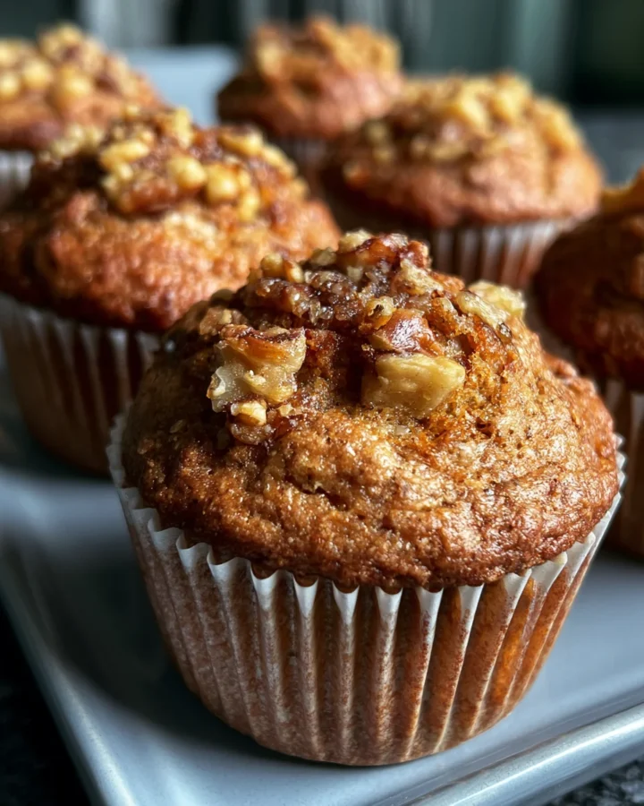 Whole Wheat Honey Banana Nut Muffins