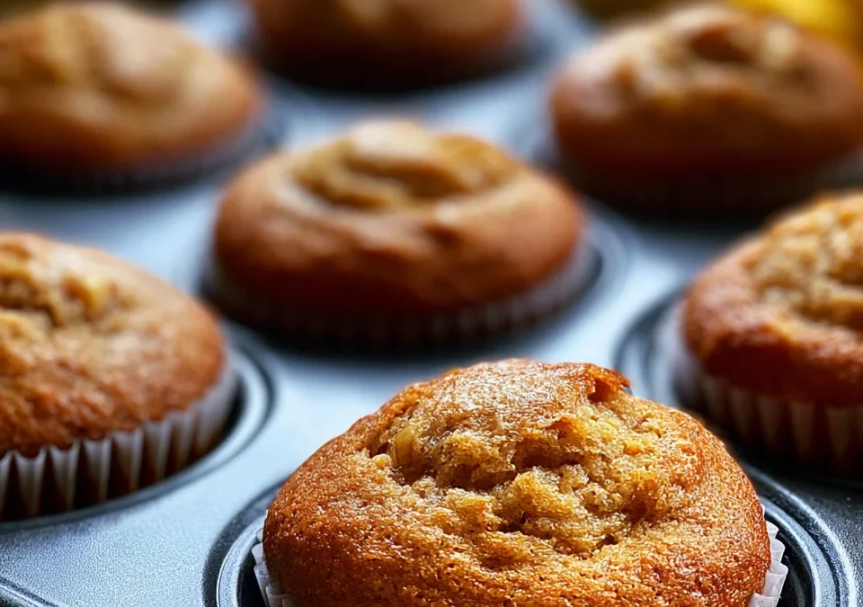 Whole Wheat Honey Banana Nut Muffins