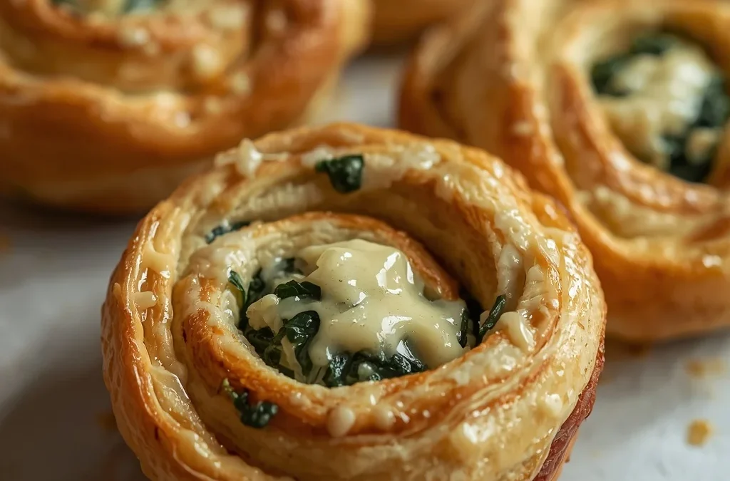 Baked Chicken & Spinach Stuffed Puff Pastry Braids