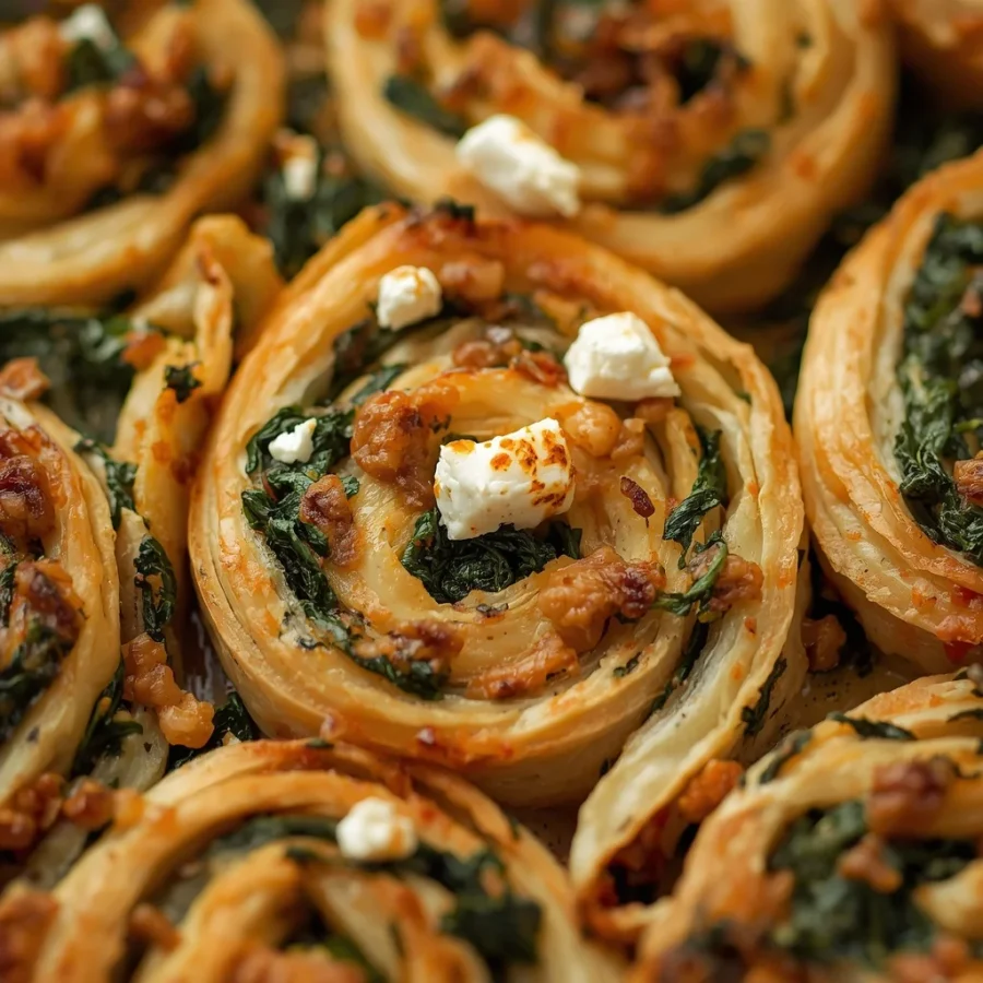 Baked Spinach & Feta Phyllo Swirls