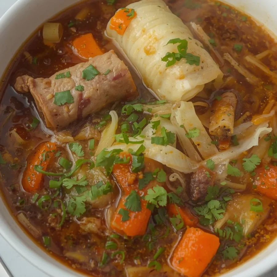 Beef Cabbage Roll Soup
