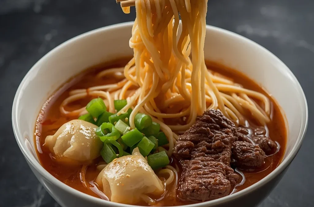 Beef Chili Crisp Dumpling Noodle Bowl