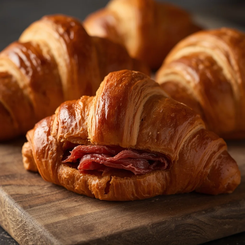 Beef Pastrami Stuffed Croissants