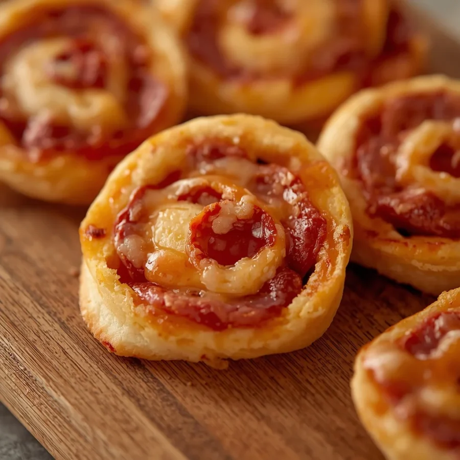Beef Pepperoni and Hot Honey Pizza Pinwheels