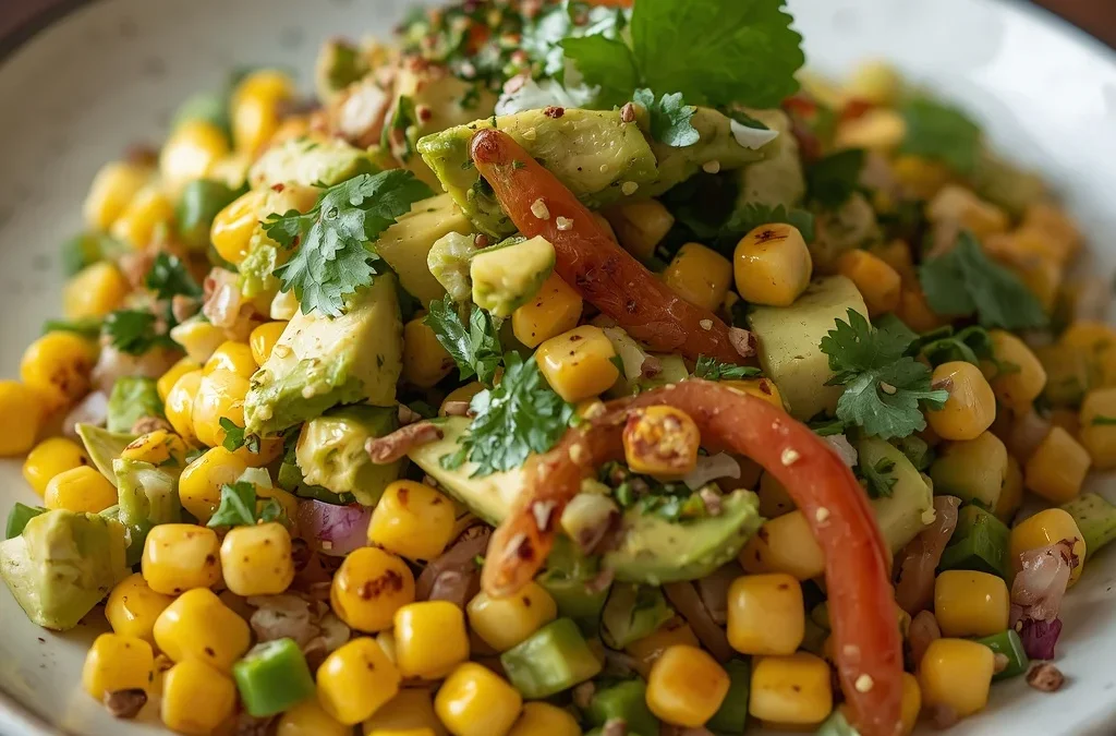 Blistered Corn and Avocado Elote Salad