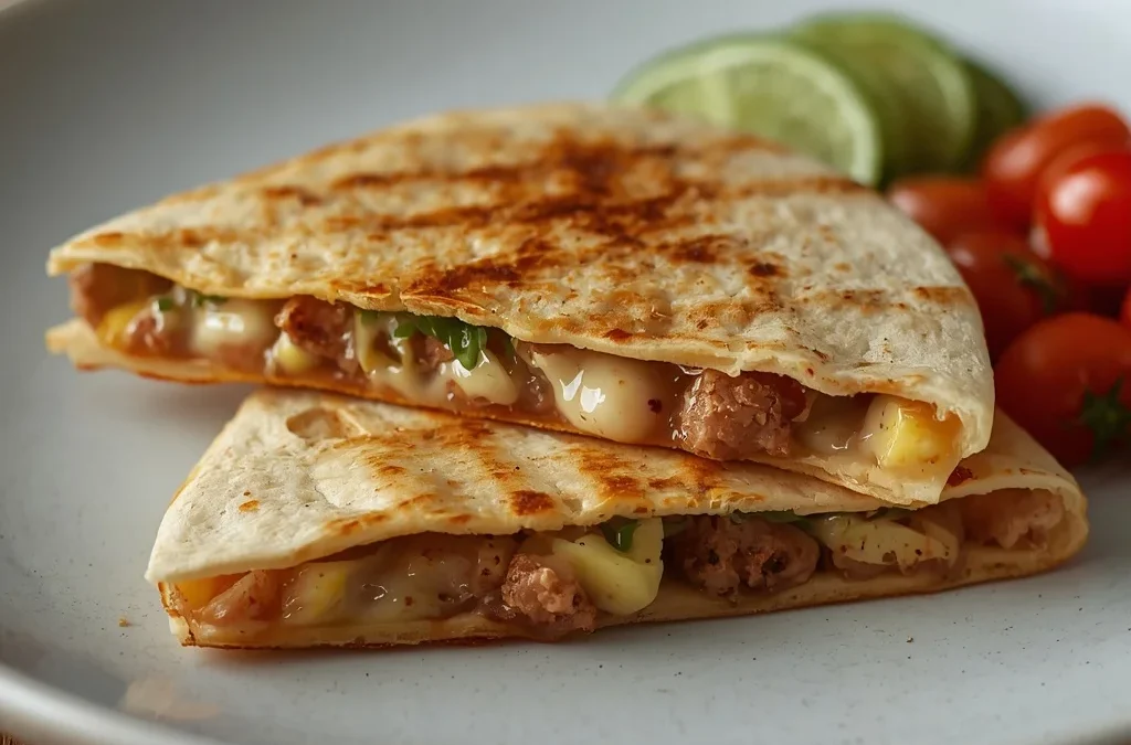 Breakfast Quesadilla with Chicken Sausage