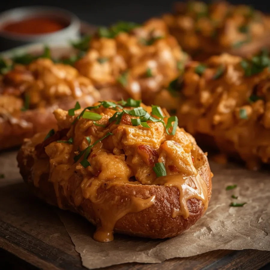 Butter Chicken Stuffed Garlic Bread Boats
