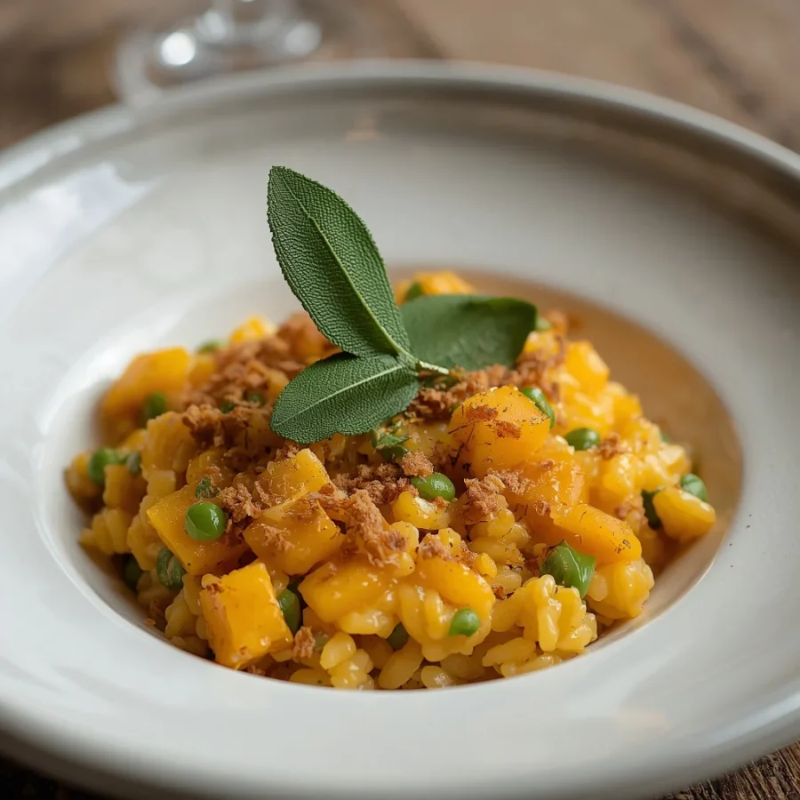 Butternut Squash Risotto with Crispy Sage