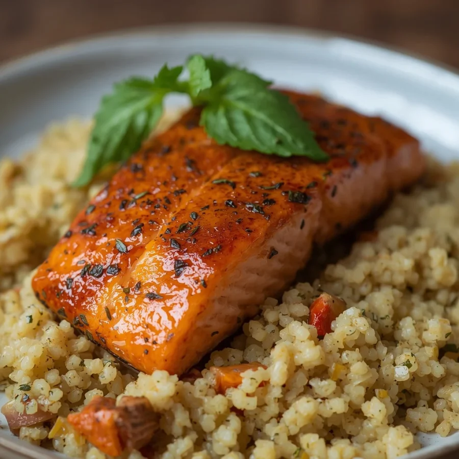 Chermoula Salmon with Herbed Couscous