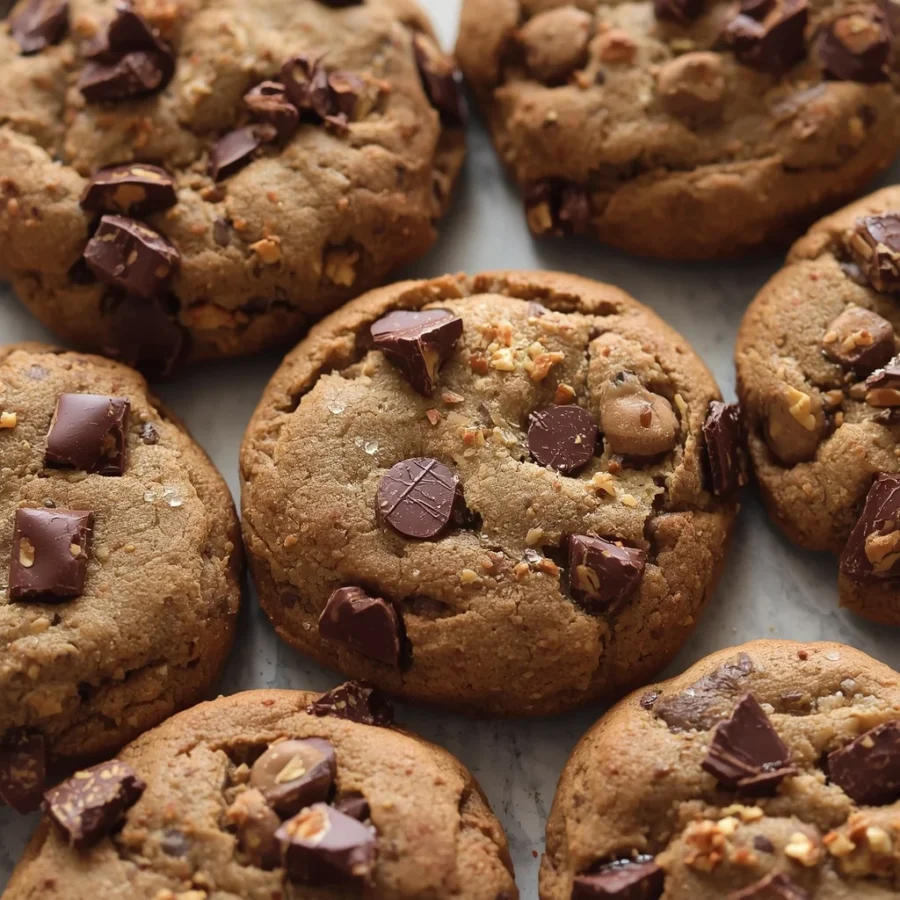 Chewy Chocolate Chunk Tahini Cookies