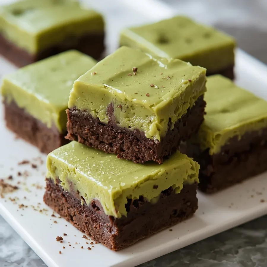 Chewy Matcha Mochi Brownies