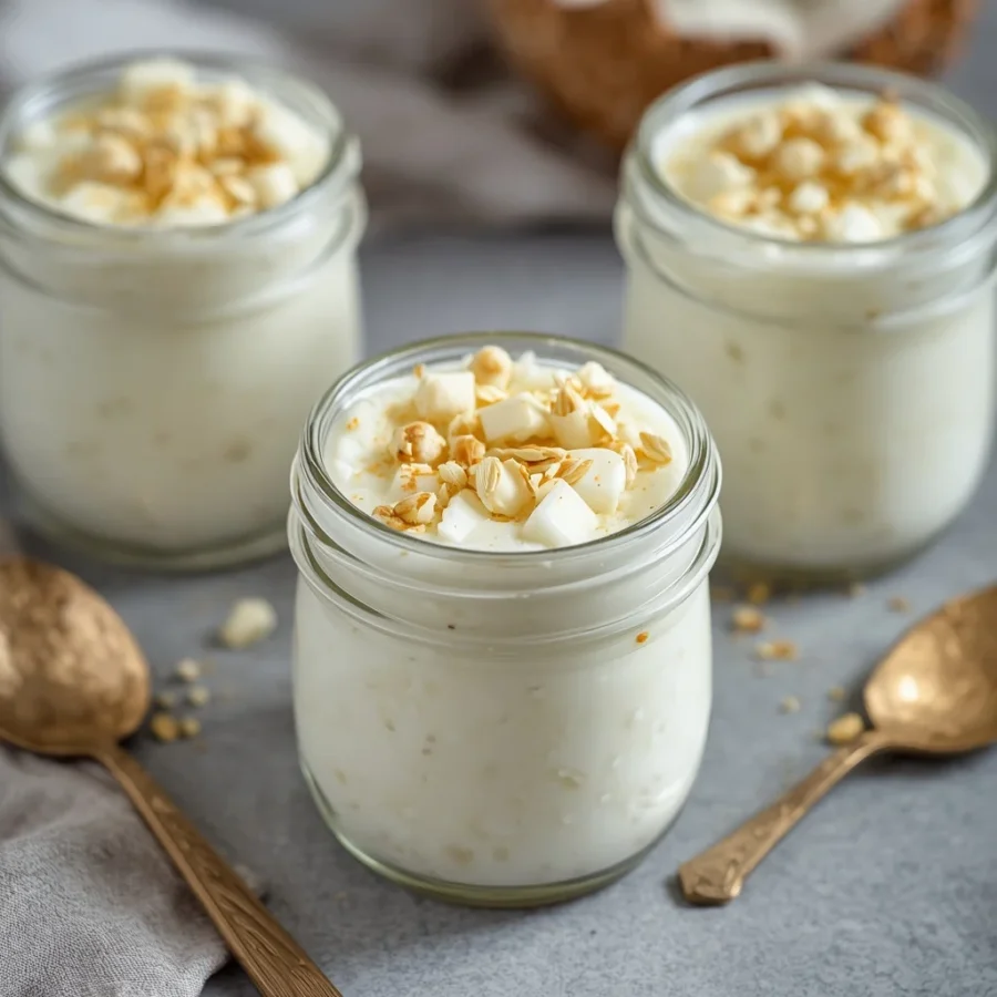 Coconut Cardamom Rice Pudding Jars