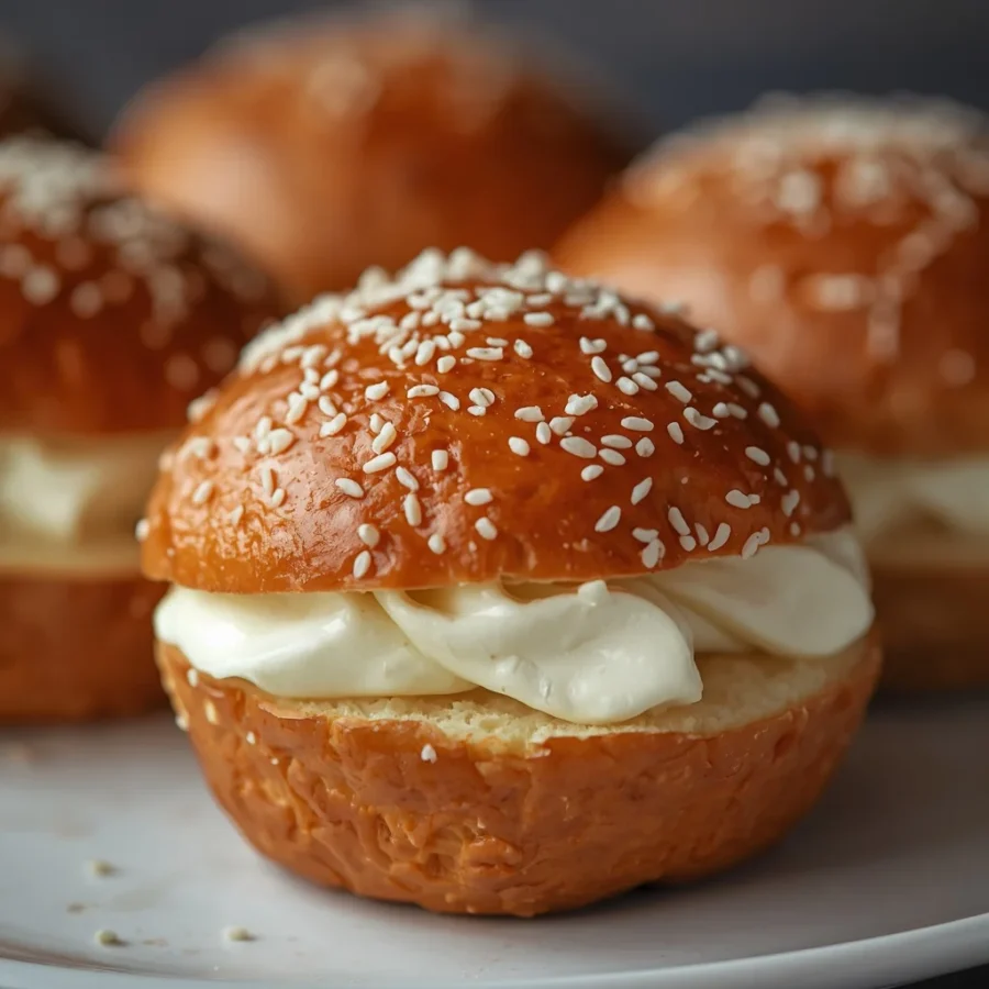 Coconut Cream Stuffed Brioche Buns