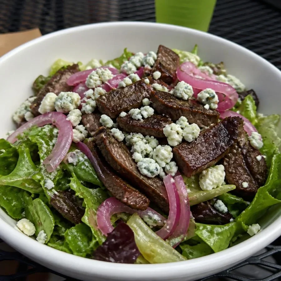 Copycat Panera Halal Steak & Blue Cheese Salad