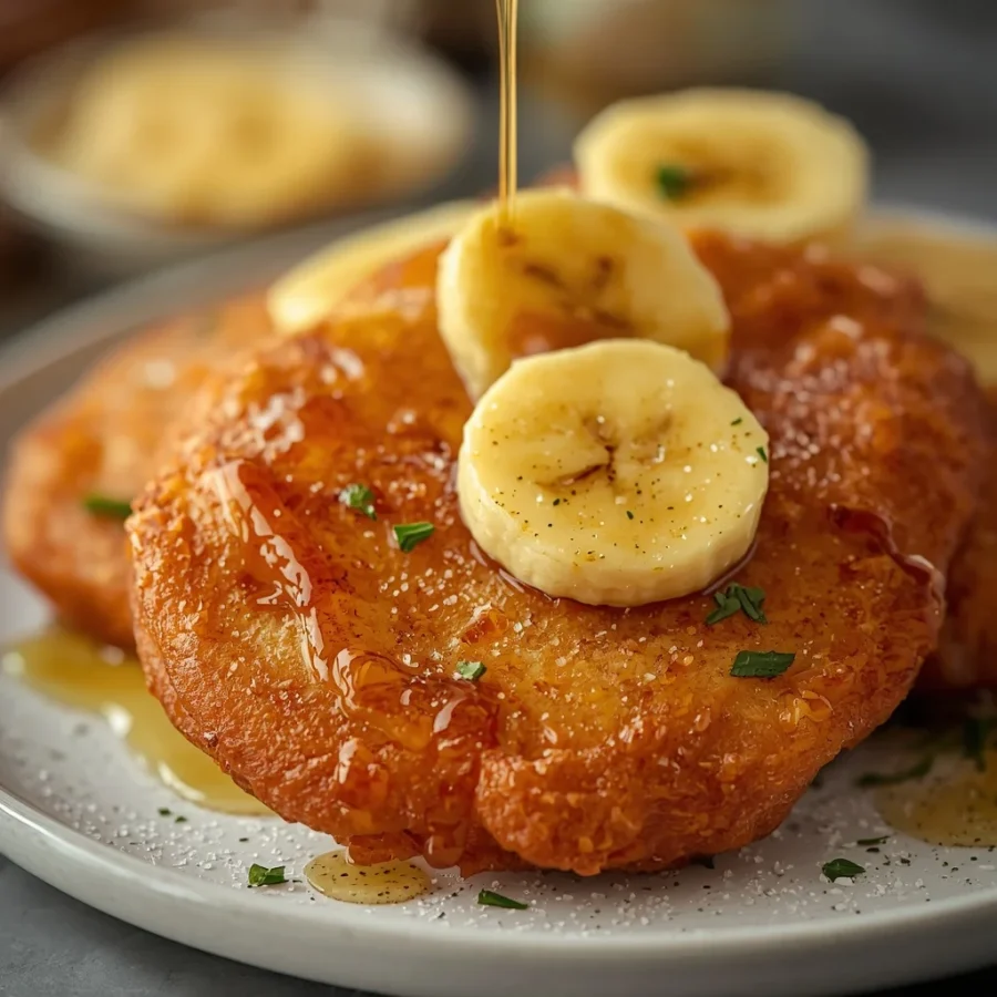 Crispy Air Fryer Banana Fritters with Honey Glaze