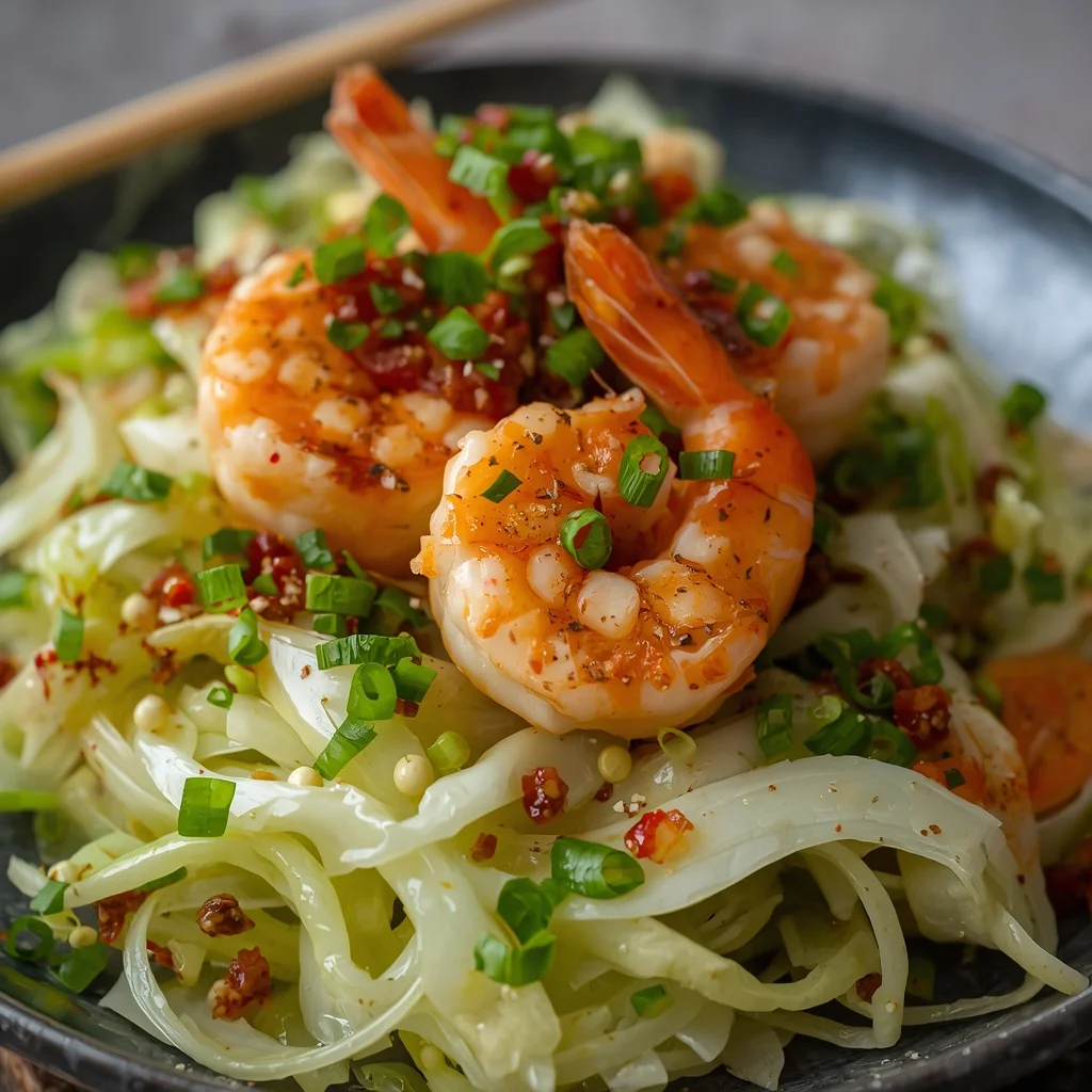 Crunchy Napa Cabbage Halal Shrimp Salad