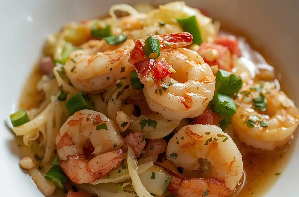 Crunchy Napa Cabbage Halal Shrimp Salad