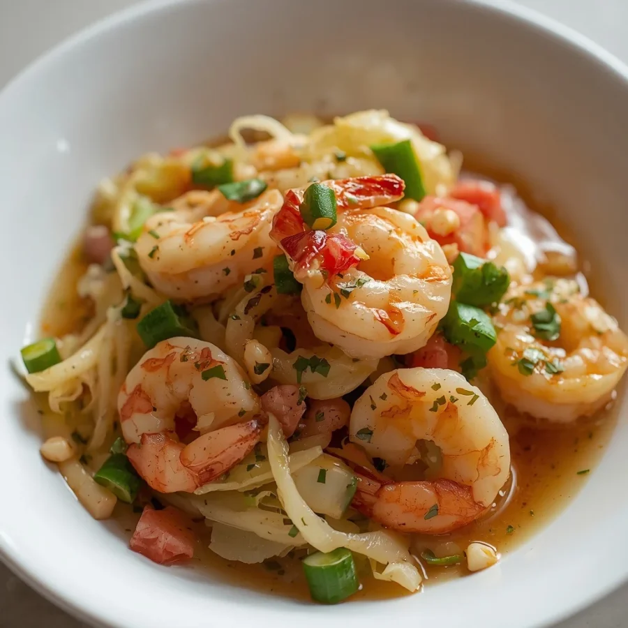 Crunchy Napa Cabbage Halal Shrimp Salad