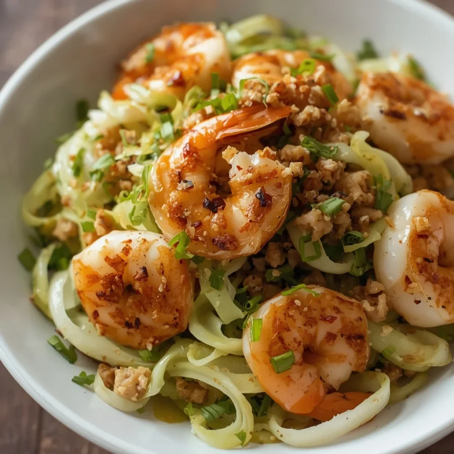 Crunchy Napa Cabbage Halal Shrimp Salad