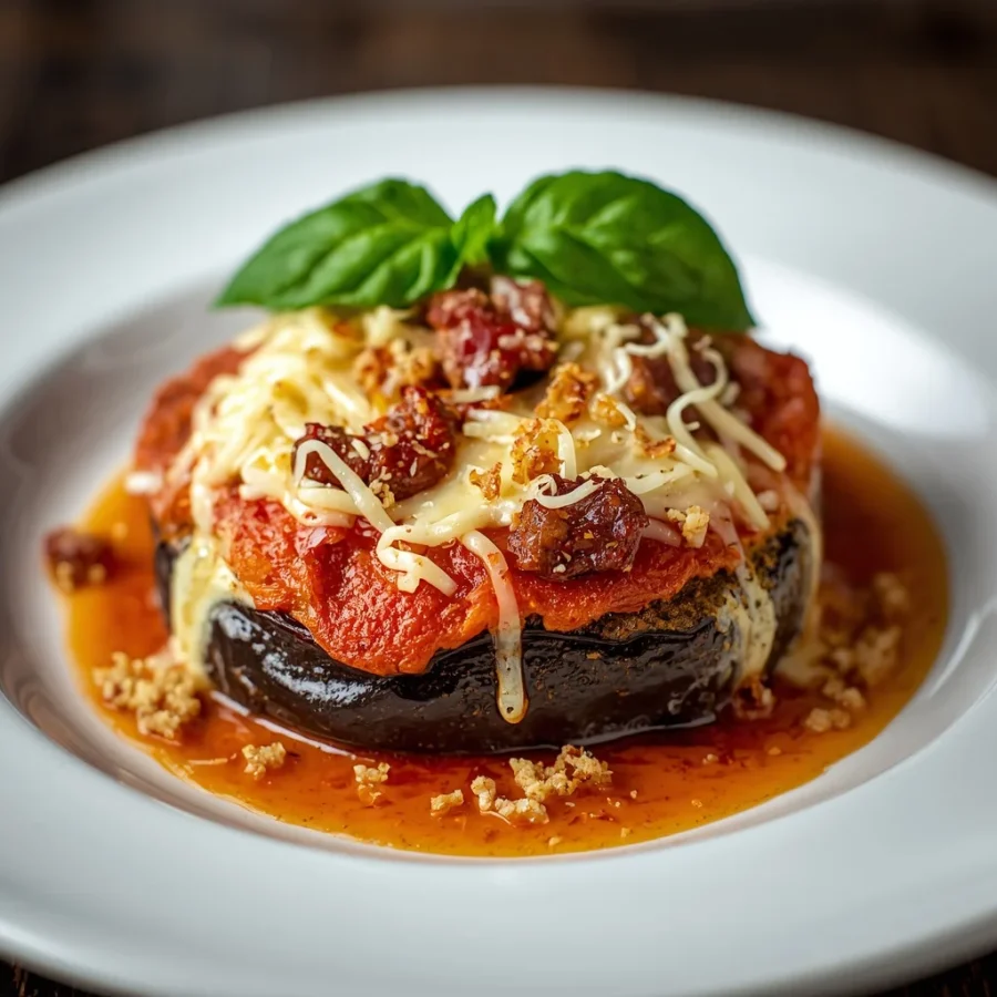 Eggplant Parmesan with Halal Beef Bacon Crumble