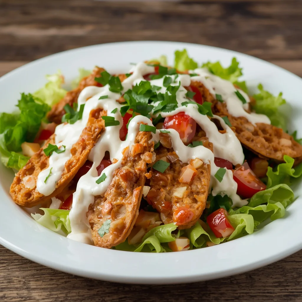 Halal Gyro Chopped Salad with Tzatziki Dressing