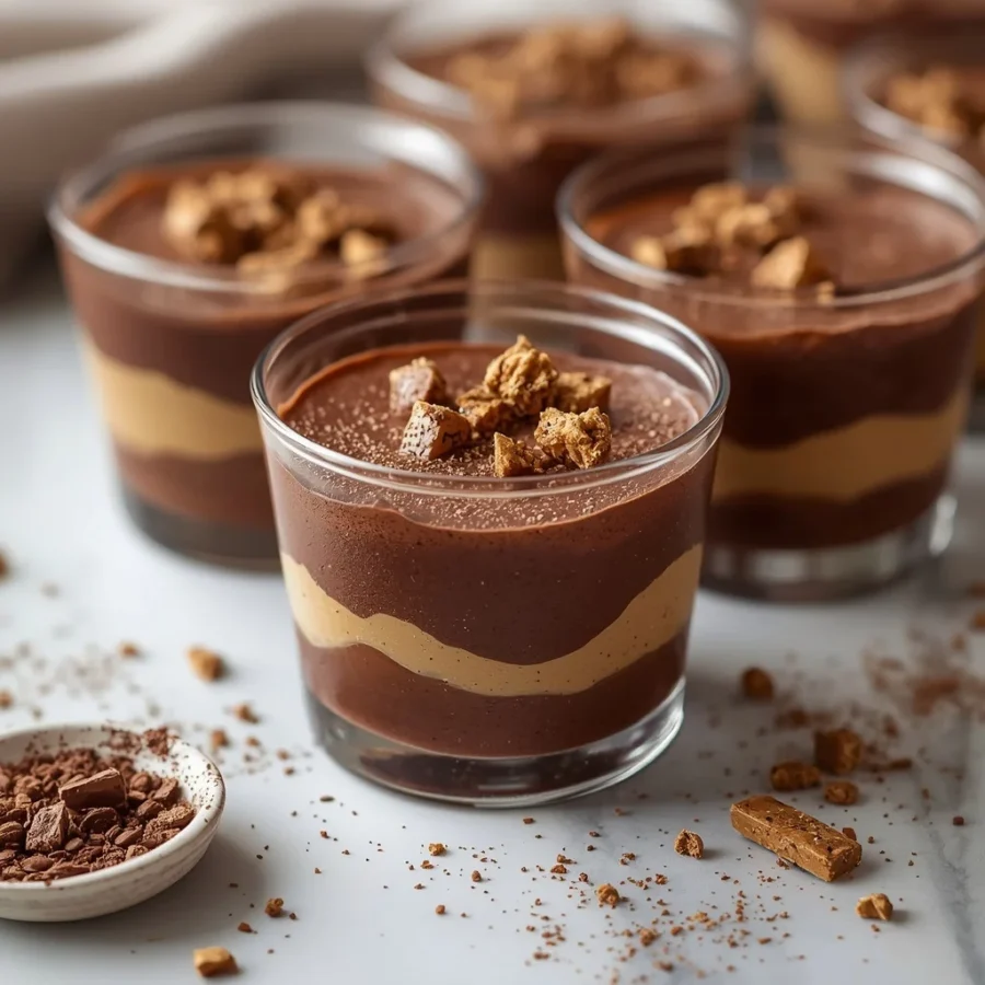 Layered Halva & Dark Chocolate Mousse Cups