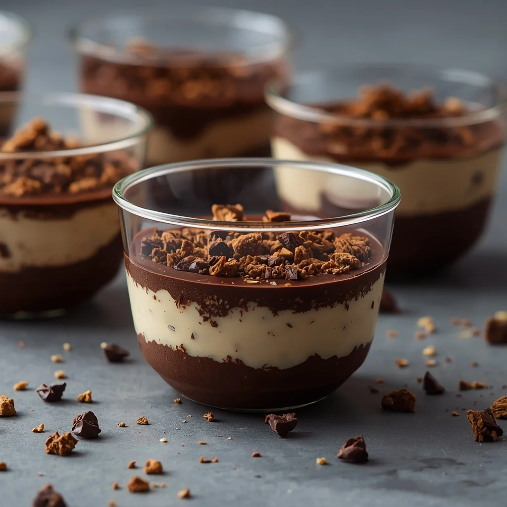 Layered Halva & Dark Chocolate Mousse Cups