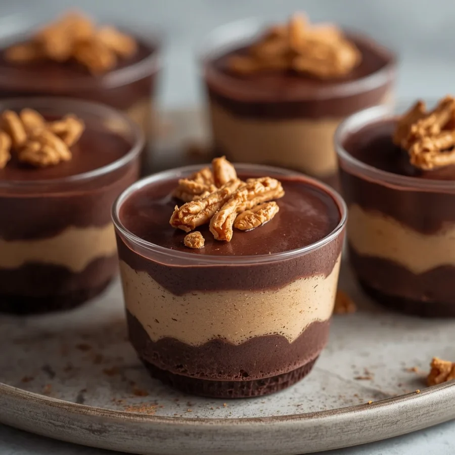 Layered Halva & Dark Chocolate Mousse Cups