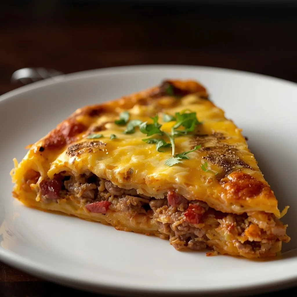 Leftover Spaghetti Halal Beef Frittata