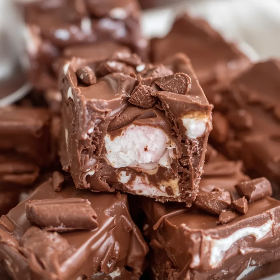 Marshmallow Rocky Road Freezer Fudge